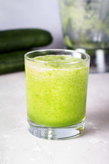 Glass of fresh cucumber juice. Detox water. Healthy drink.