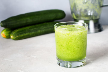 Glass of fresh cucumber juice. Detox water. Healthy drink.