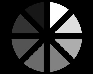 A black download icon on a white background consisting of symmetrical triangles
