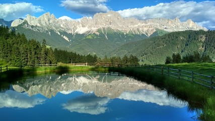 Naklejka na ściany i meble Great view of the top Cadini di Misurina range in National Park Tre Cime di Lavaredo. Dolomites, South Tyrol. Location Auronzo, Italy, Europe. Dramatic unusual scene. Beauty world.