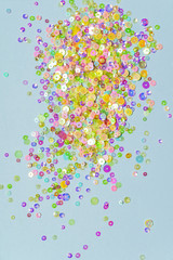colorful confetti on the color background