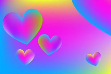 Heart in neon colors valentines day liquid background