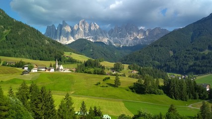 Majestic landscape of Antorno lake with famous Dolomites mountain peak of Tre Cime di Lavaredo in background in Eastern Dolomites, Italy Europe. Stunning nature scenery and scenic travel destination.