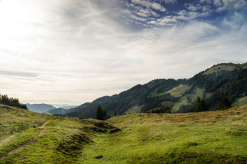 Fototapeta premium Lecknertal - lecknersee - Hittisau 