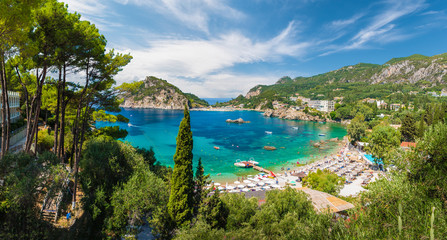 Obraz premium Paleokastritsa beach on Corfu island, Greece