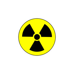 Nuclear warning flat vector icon isolated on a white background.Nuclear hazard caution sign.