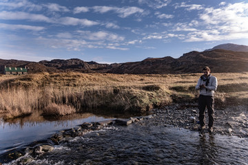 hiker in the mountains