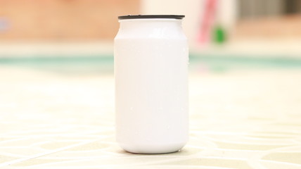 white can wett on the floor