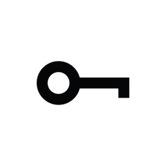 key icon/ simple unlock symbol/ black vector icon set