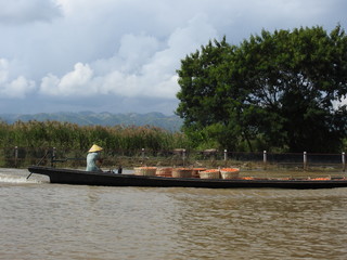 INLE LAKE, MYANMAR- 11.07, 2019: Famous Inle Lake.