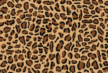 Leopard pattern design, vector illustratin, trendy background, Leopard fur pattern seamless real hairy texture. Animal design. Brown, orange, yellow	