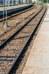 Fototapeta na wymiar Two railway tracks