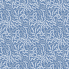 Abstract seamless pattern of simple shapes. Geometrical figures randomly located on a sheet.