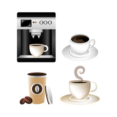 set of delicious coffee icons vector illustration design