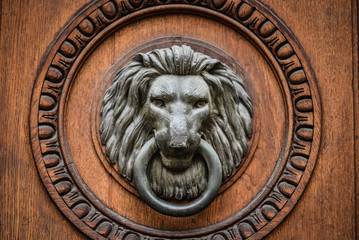 close up view of the historical doors within the streets of Prague