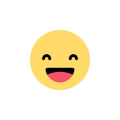 Happy smiling face emoji icon for web and mobile isolated.Social media emoticon, smiley.