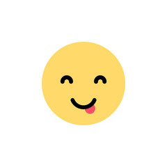 Silly, goofy happy, cute sticking tongue out face emoji, emoticon,smiley.Pixel perfect emoji icon.