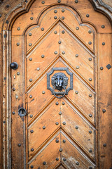close up view of the historical doors within the streets of Prague