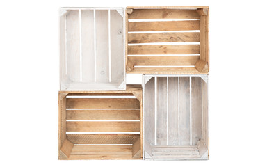 wooden box white background