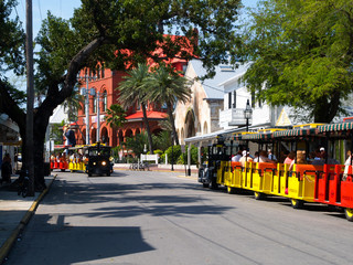 train in streets of key west, florida