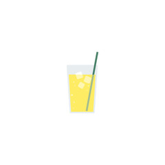 Fresh lemonade drink flat vector illustration on a white background.
