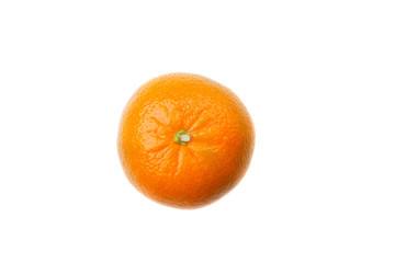 fresh ripe tangerine isolated on white background