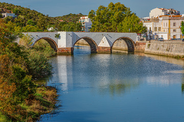 Fototapeta na wymiar View on Ponte Romana de Silves bridge in Portugal in summer