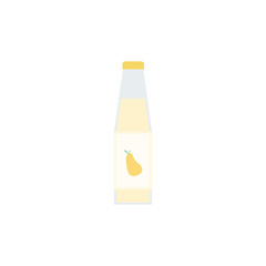 Pear fruit juice bottle flat vector illustration isolated on a white background.