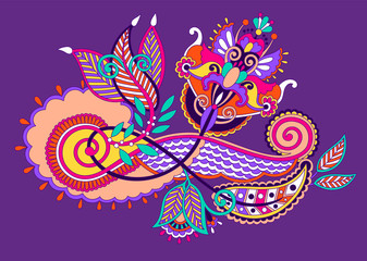 Obraz premium original unique paisley design, decorative flower in ukrainian karakoko style