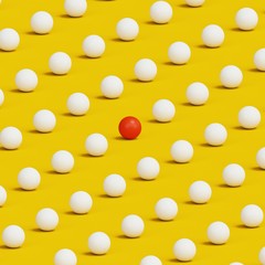 Leadership concept background with pattern made with ping pong balls