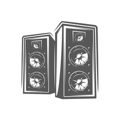 Studio speakers isolated on a white background