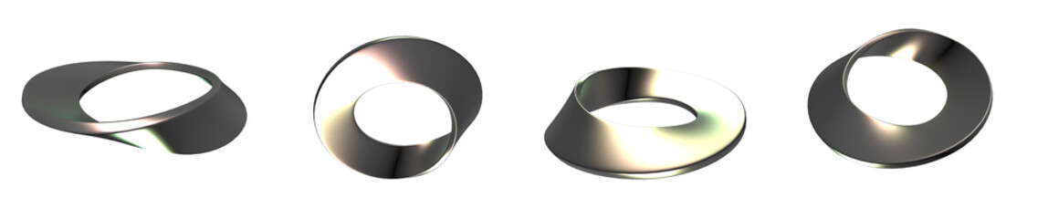 3D Image of Moebius Strip Surface - Parametric Solid Geometry - Mathematical Abstract Design - Topology Mobius Band Element