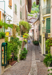 Fototapeta na wymiar The picturesque town of Limone sul Garda, on Lake Garda. Province of Brescia, Lombardia, Italy.