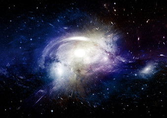 Stars, dust and gas nebula in a far galaxy