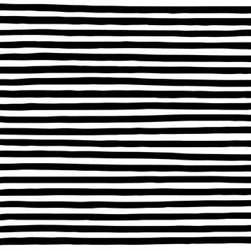 Hand drawn horizontal parallel black thick lines on white background. Straight lines marker sketch for graphic design