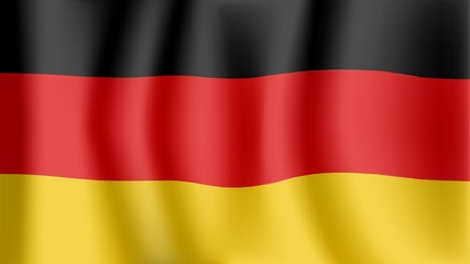 Vector background with German flag, Germany flag rippled in the wind