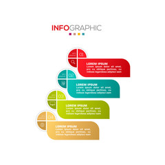 Obraz premium Business data visualization. Infographic element with icons and options or steps. Can be used for process, presentation, diagram, workflow layout, info graph, web design. Vector business template.