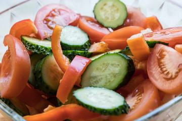 Vegetarian food. Vegetable salad. Proper diet.