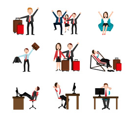 group of business people celebrating vector illustration design