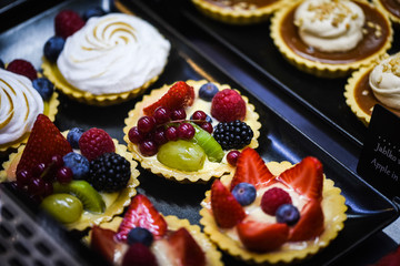 delicious mix mini cakes close up 