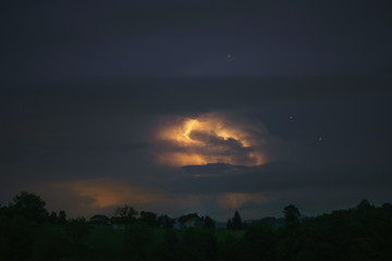 Storm cloud on night sky