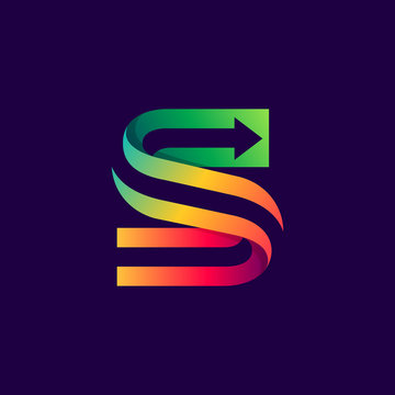 Letter S logo with arrow inside.