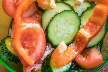 Vegetarian food. Vegetable salad. Proper diet.