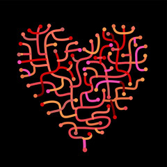 Heart shape . Social network web. Valentine day card for your design