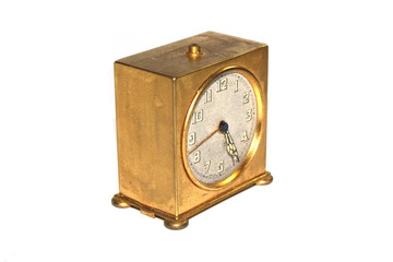 Antique Vintage Clock Pocket Watch on White Background