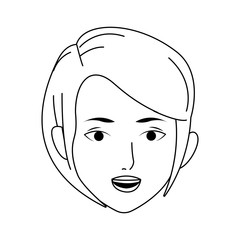 cool woman face icon, flat design