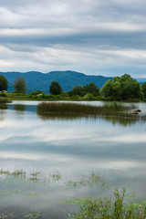 Beautiful view of Tsover lake in a cloudy weather, Armenia