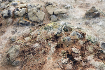 Geothermal region of Hverir in Iceland near Myvatn Lake, Iceland, Europe