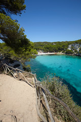 The footpath along Cala Macarella in Menorca,Balearic Islands, Spain