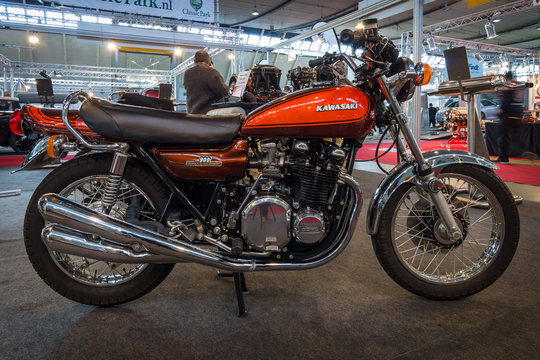 STUTTGART, GERMANY - MARCH 17, 2016: Motorcycle Kawasaki 900 Z1, 1973. Europe's greatest classic car exhibition "RETRO CLASSICS"